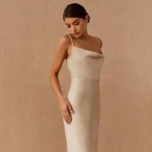 BHLDN Cali Satin Charmeuse Midi Dress